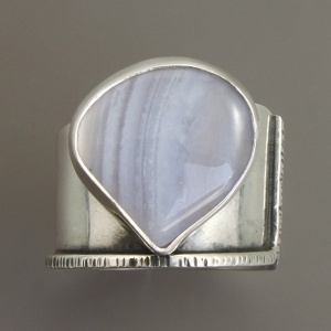 pierścionek Z AGATEM BŁĘKITNYM (ID1684)